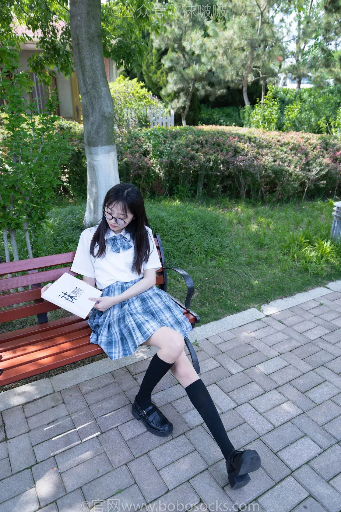 图片[4]-袜啵啵007期：稚予-JK制服、皮鞋、黑色中筒棉袜、肉丝-虎绰