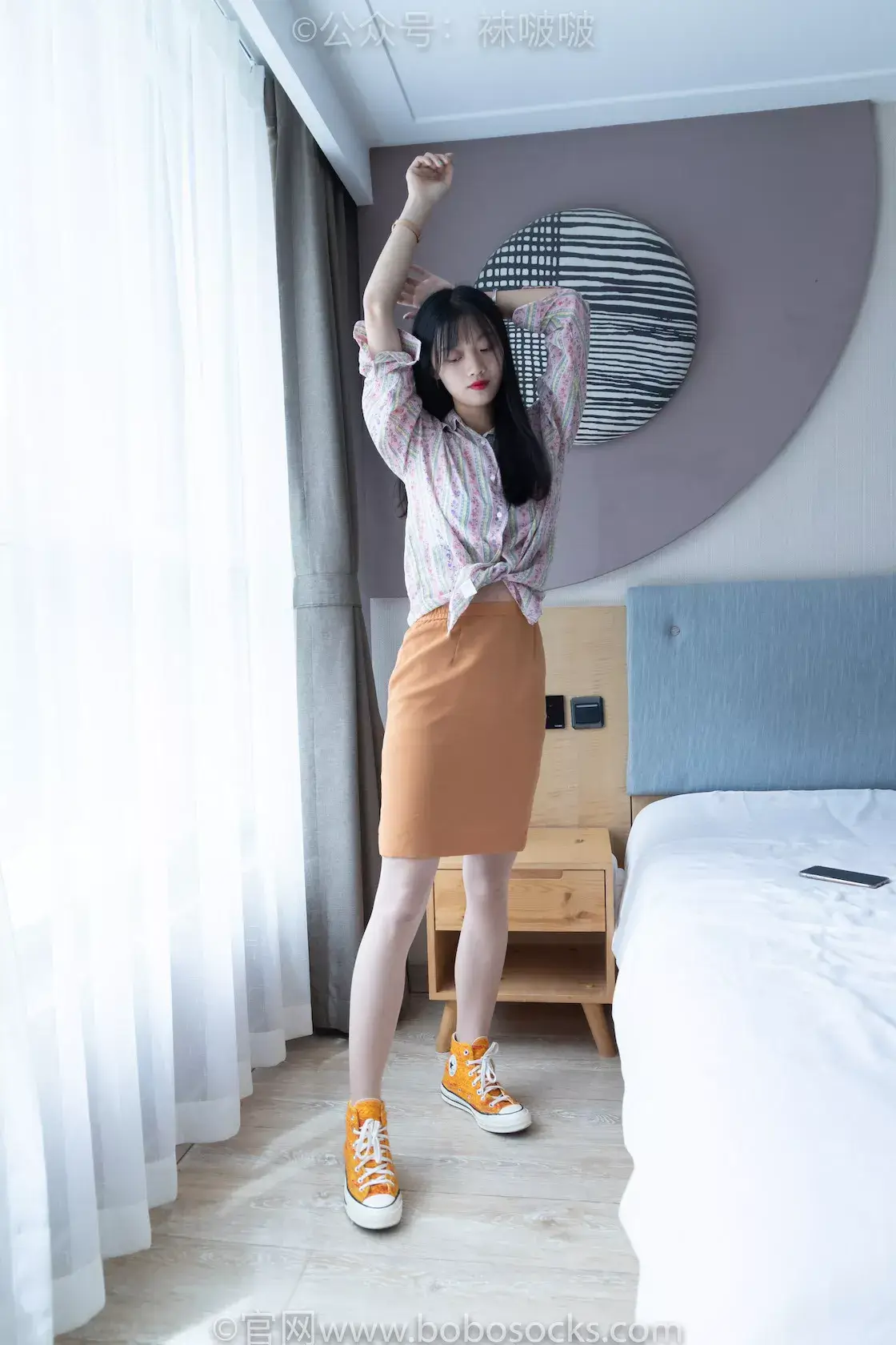 图片[4]-袜啵啵008期：涵涵-帆布鞋、白色短棉袜、肉丝-虎绰