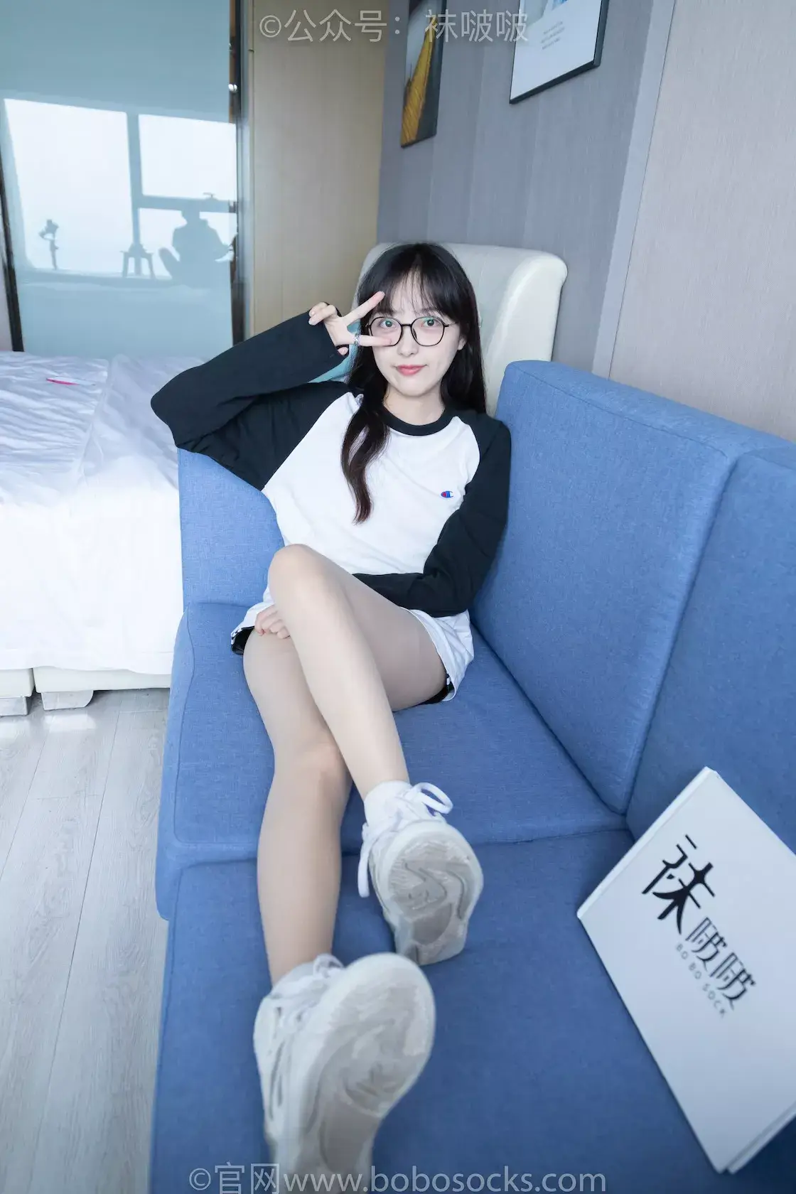 图片[3]-袜啵啵015期：稚予-阿迪板鞋、白色短棉袜、肉丝（脚尖加固款）-虎绰