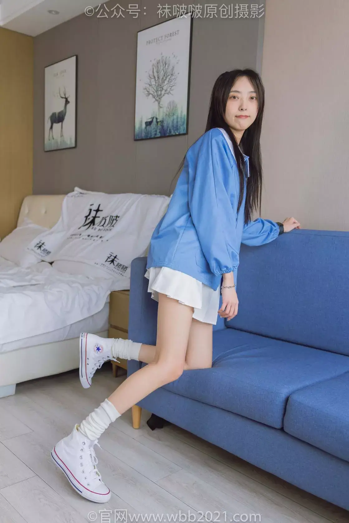 图片[2]-袜啵啵积分限定作品026期：稚予-帆布鞋、白色棉堆堆袜-虎绰