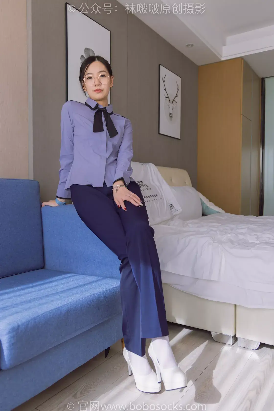 图片[2]-袜啵啵178期：小甜豆-高跟鞋、厚白丝、ol风裤里丝-虎绰