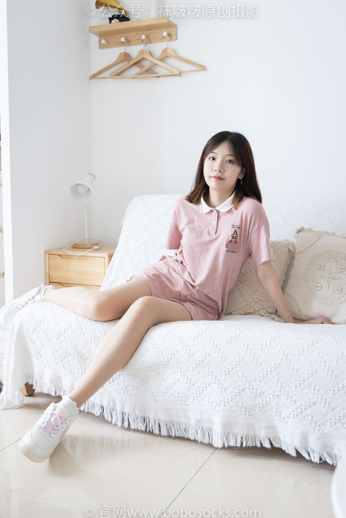 袜啵啵163期：小甜豆-空军一号板鞋、白棉袜、肉丝（脚尖加固款）-虎绰