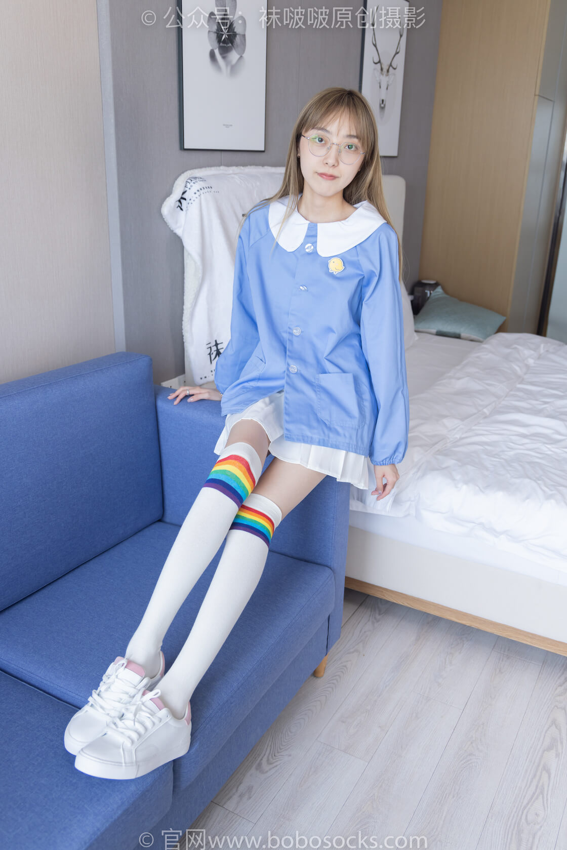 袜啵啵229期：稚予-板鞋、皮鞋、两双大腿袜-虎绰