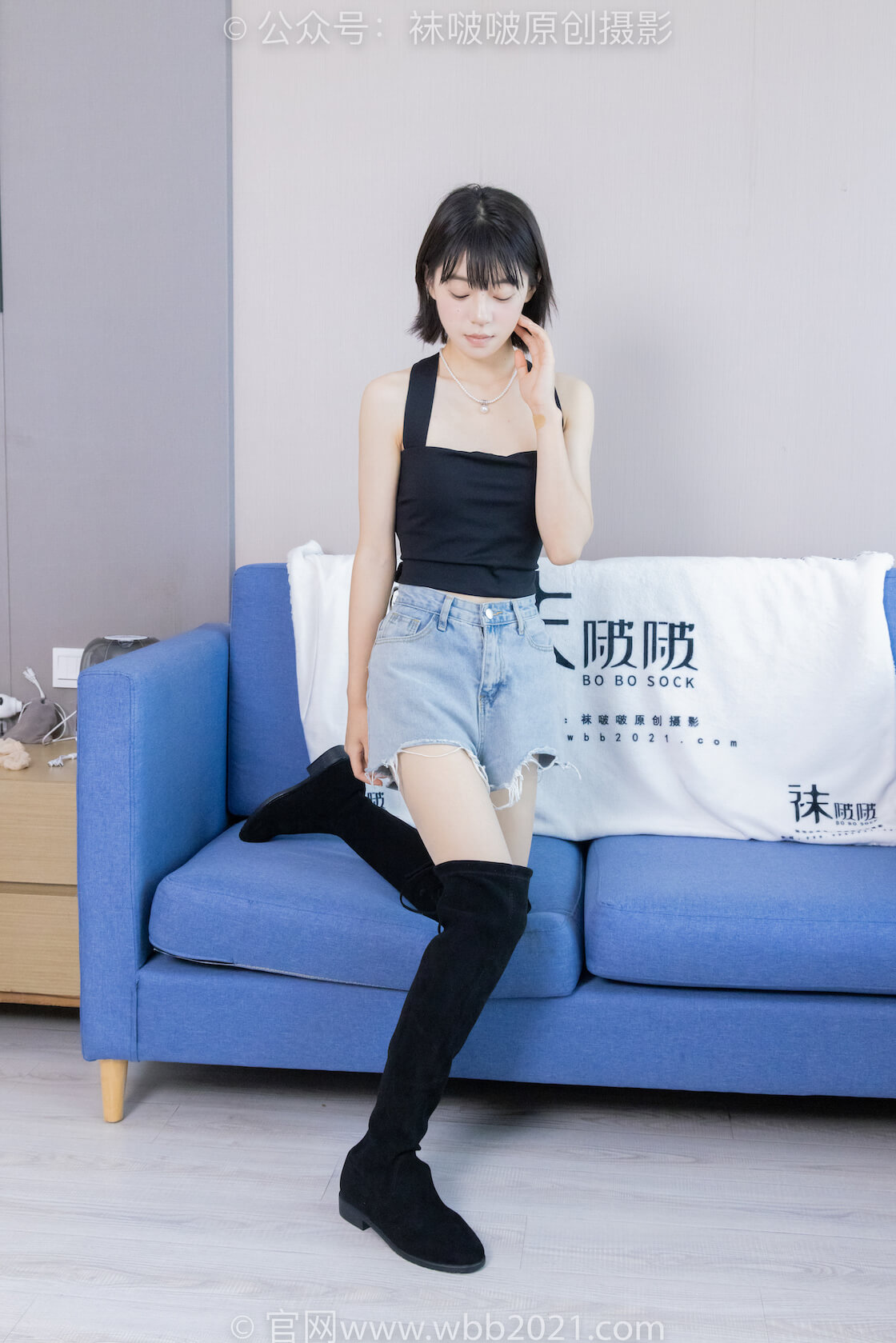 袜啵啵422期：糯米-长靴、白棉袜、肉丝（脚尖加固款）-虎绰