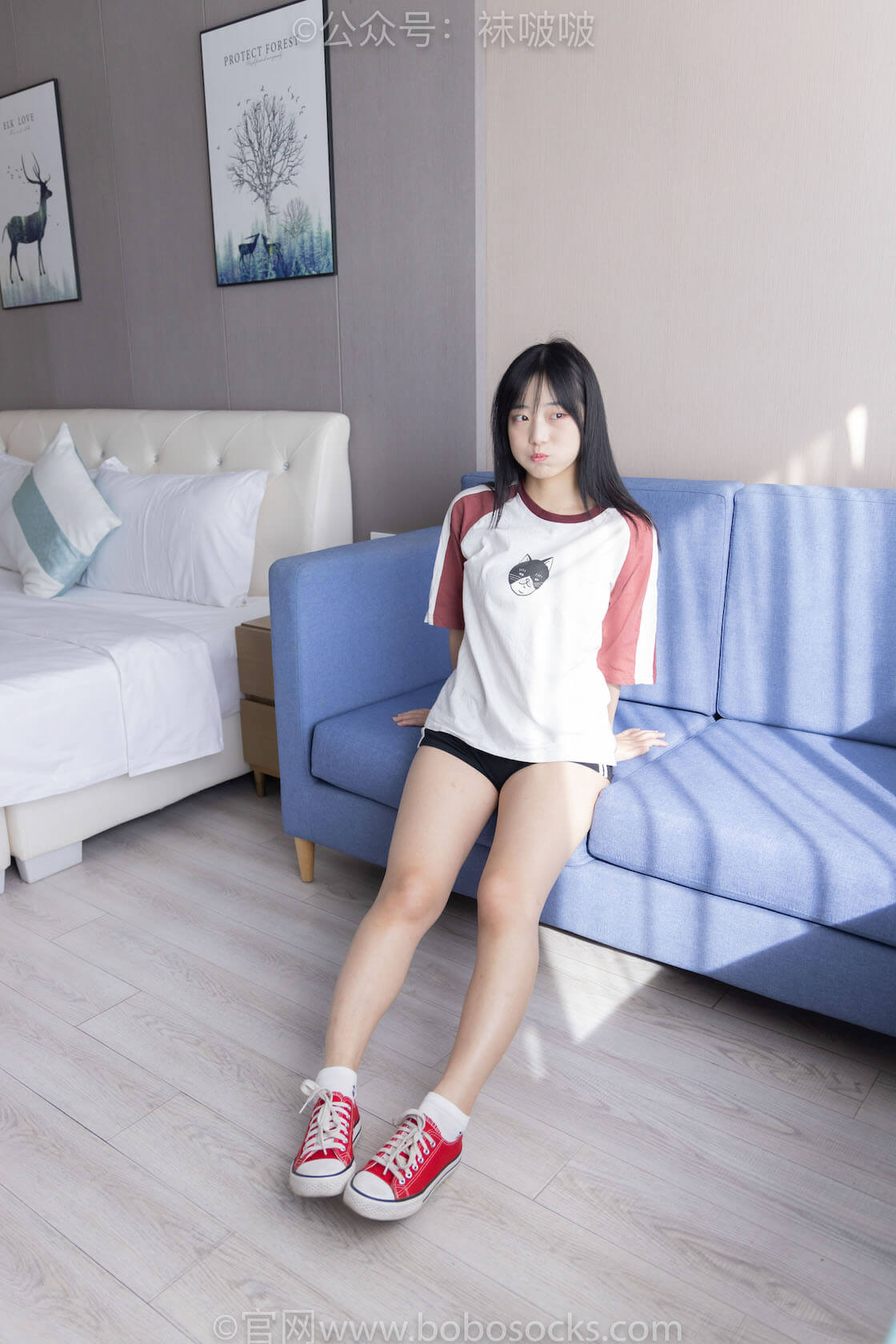 袜啵啵036期：菠萝-帆布鞋、白棉袜、裸足-虎绰