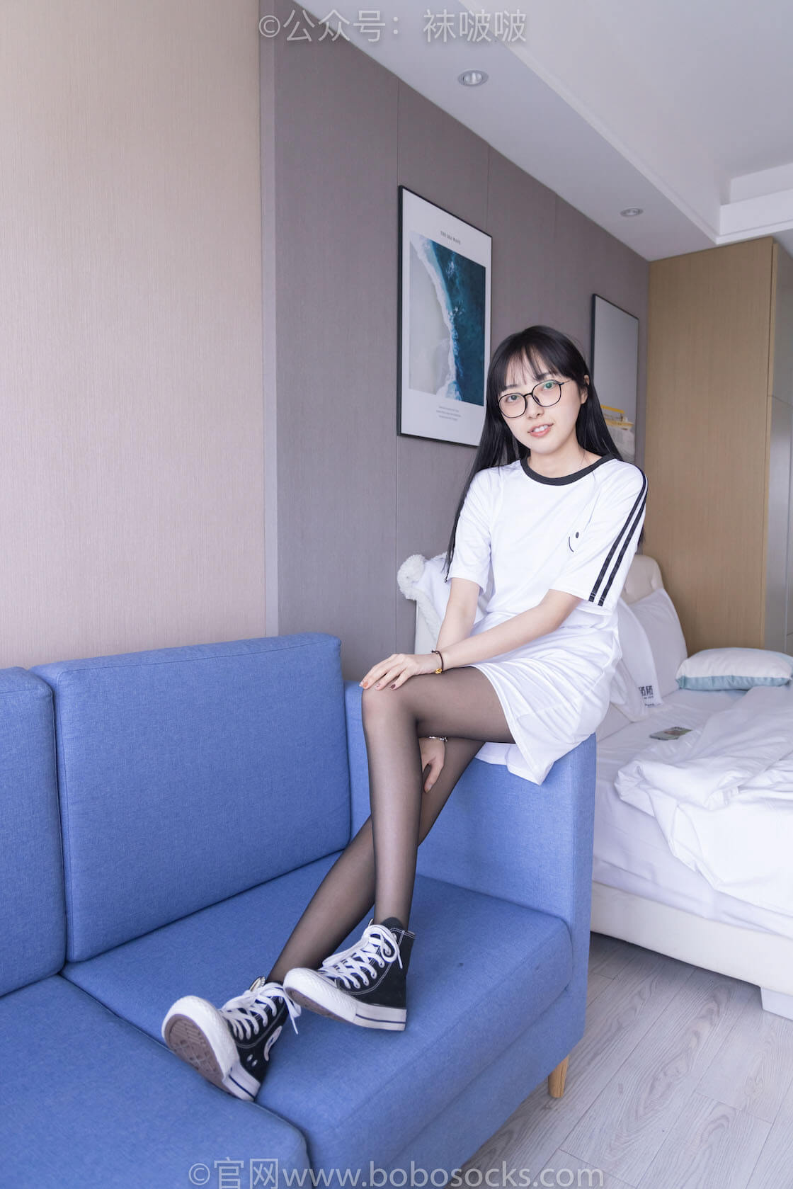 袜啵啵067期：稚予-匡威帆布鞋、黑丝（脚尖加固款）-虎绰