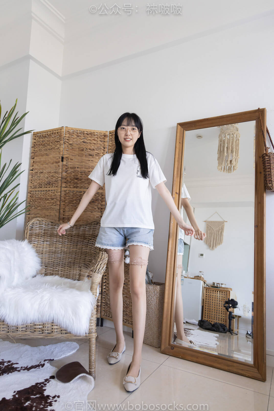 袜啵啵086期:稚予-平底鞋、过膝肉丝(脚尖加固款)-虎绰