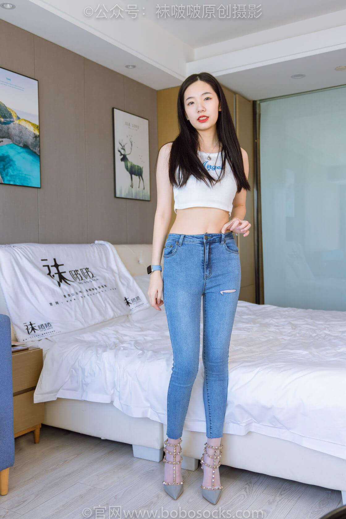 袜啵啵201期：小甜豆-高跟鞋、白丝（脚尖加固款、裤里丝）-虎绰