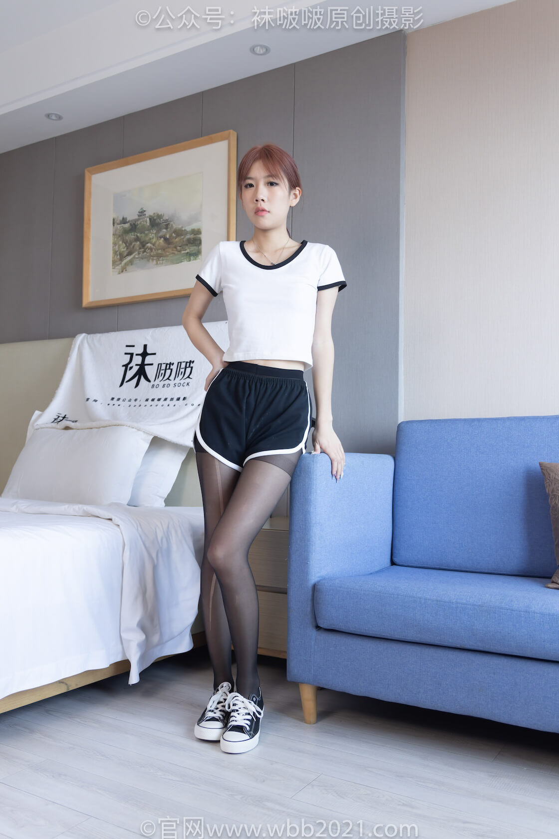 袜啵啵积分限定作品022期：果冻-体操服、帆布鞋、黑丝（脚尖加固款）-虎绰