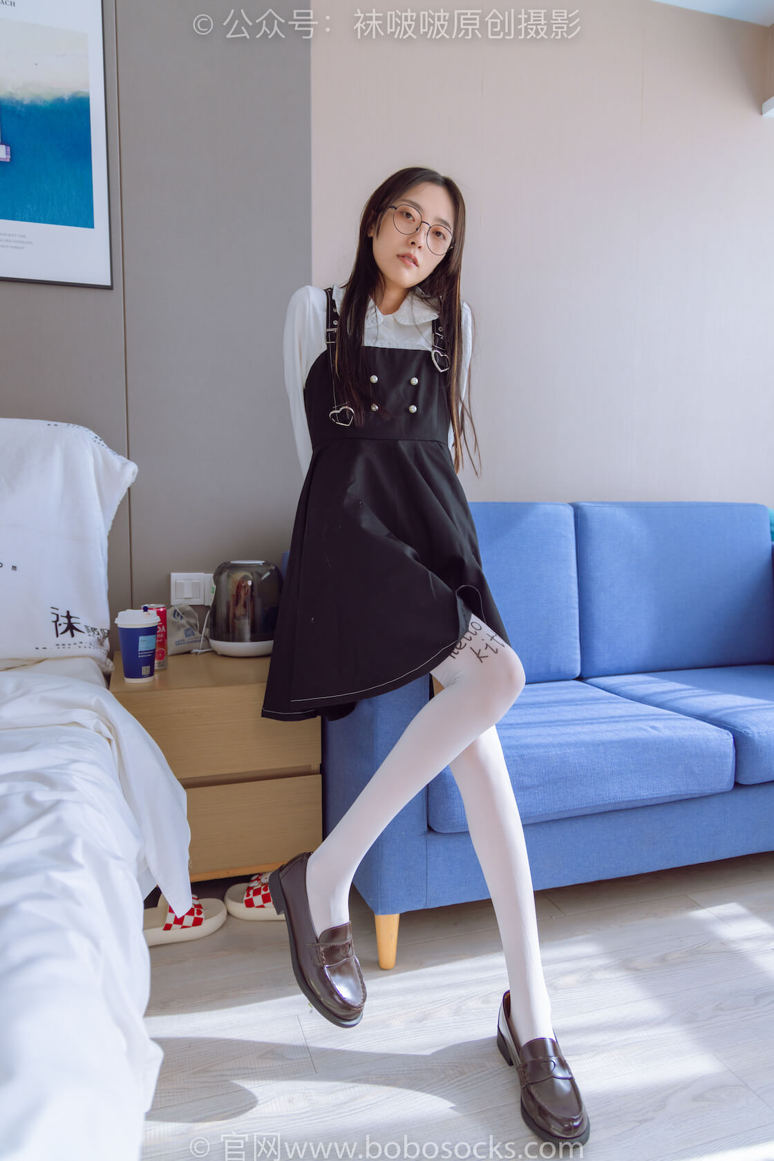 袜啵啵177期：稚予-皮鞋、厚白丝（脚底猫爪印款）-虎绰