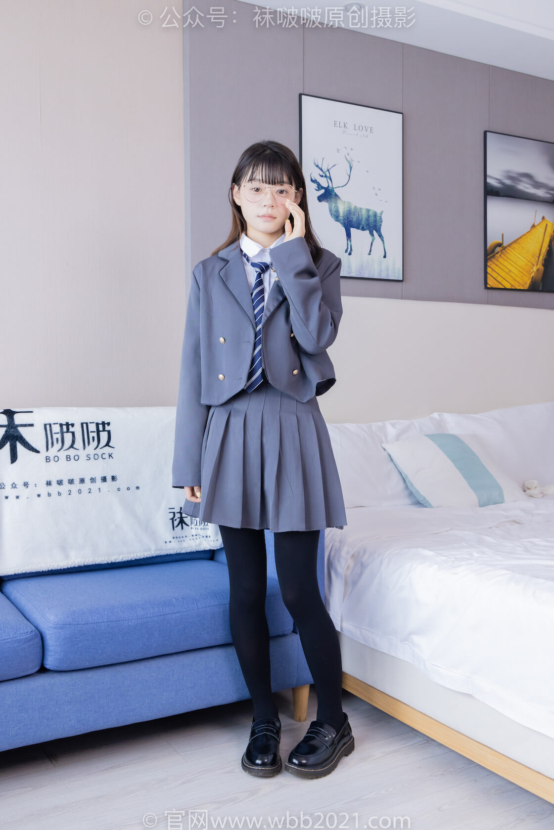 袜啵啵402期：糯米-皮鞋、厚黑丝、学院jk-虎绰