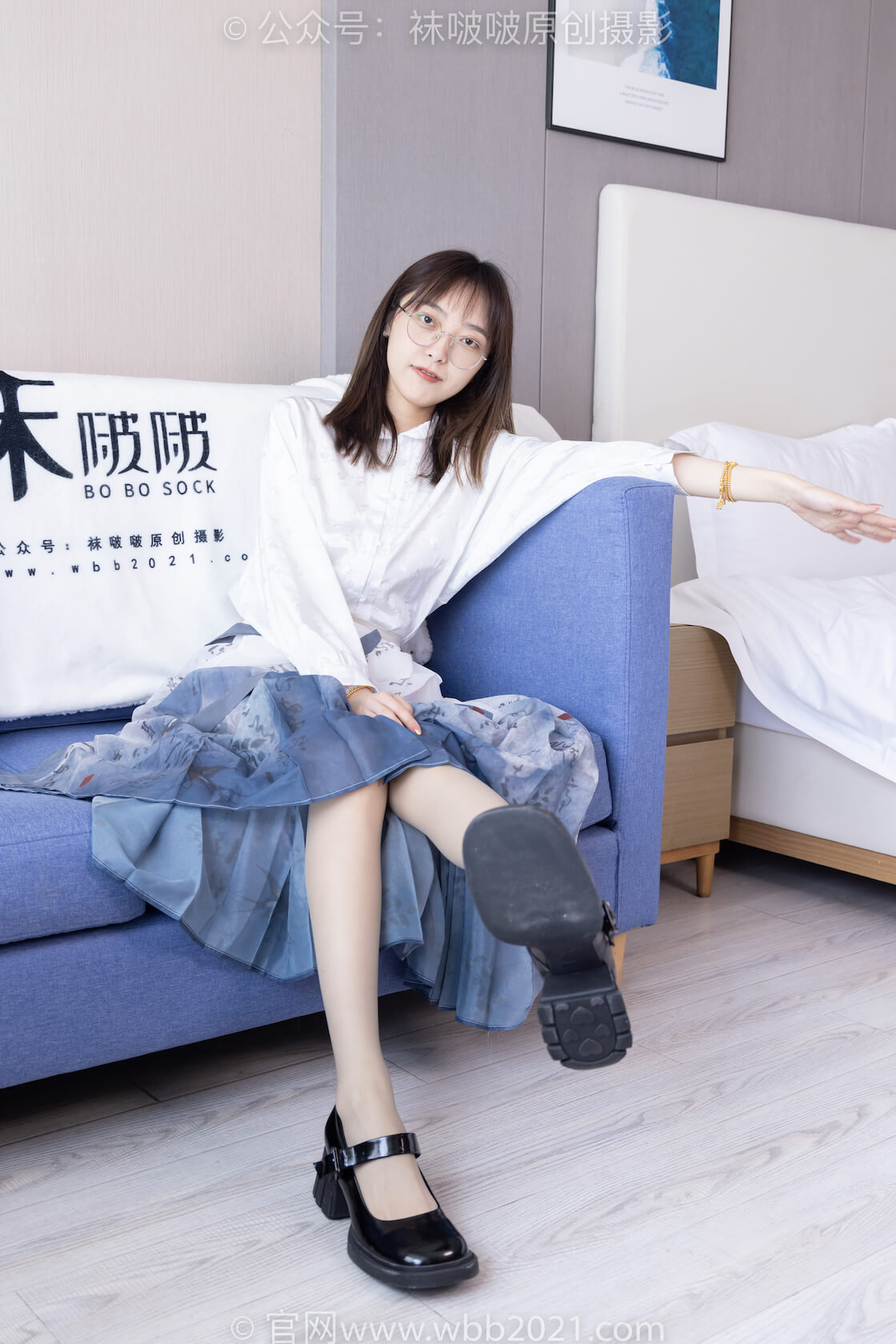 袜啵啵428期：稚予-皮鞋、灰丝（脚尖加固款）-虎绰