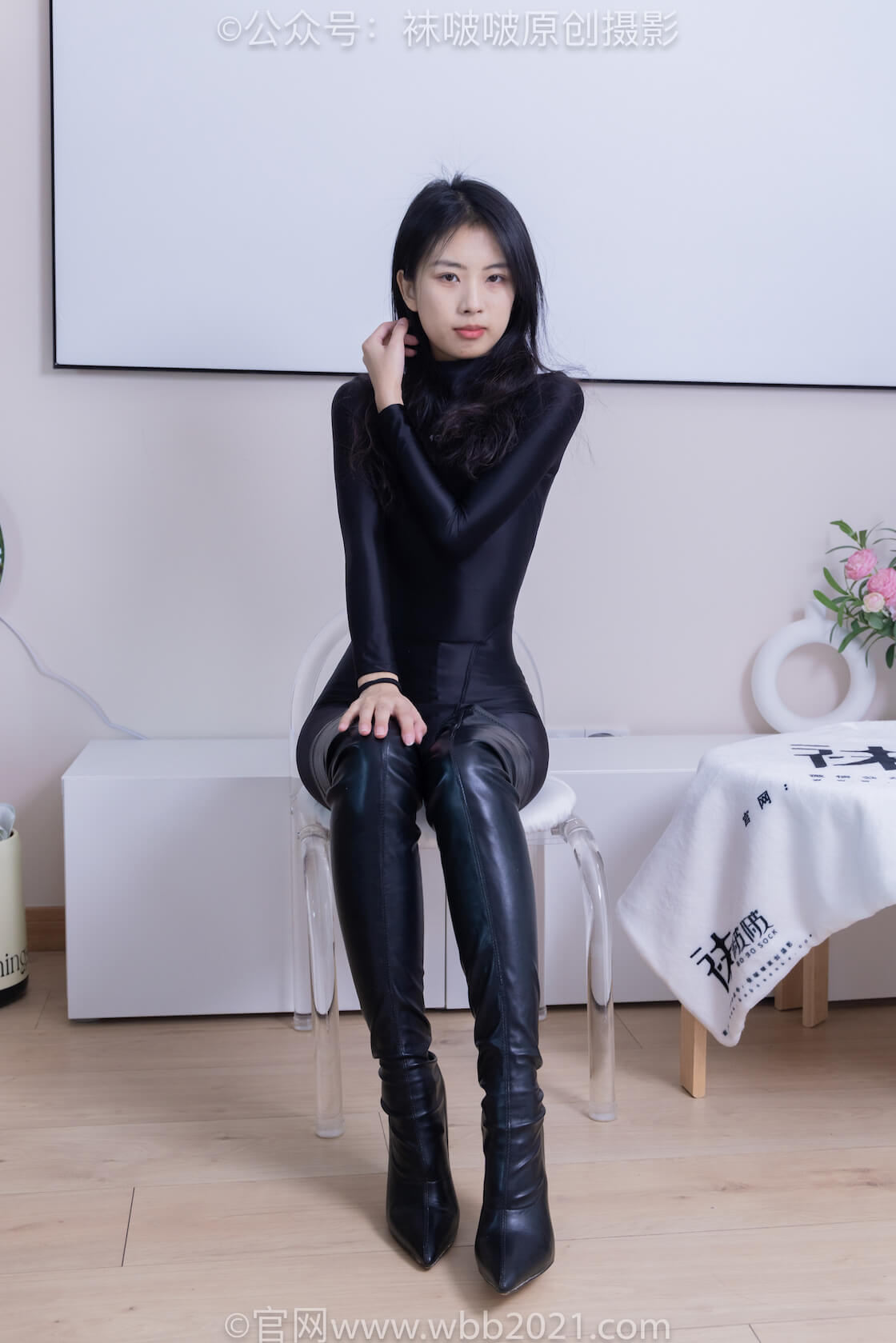 袜啵啵448期：奶油-高跟长靴、肉丝（脚尖加固款）、连体泳衣裤里丝-虎绰