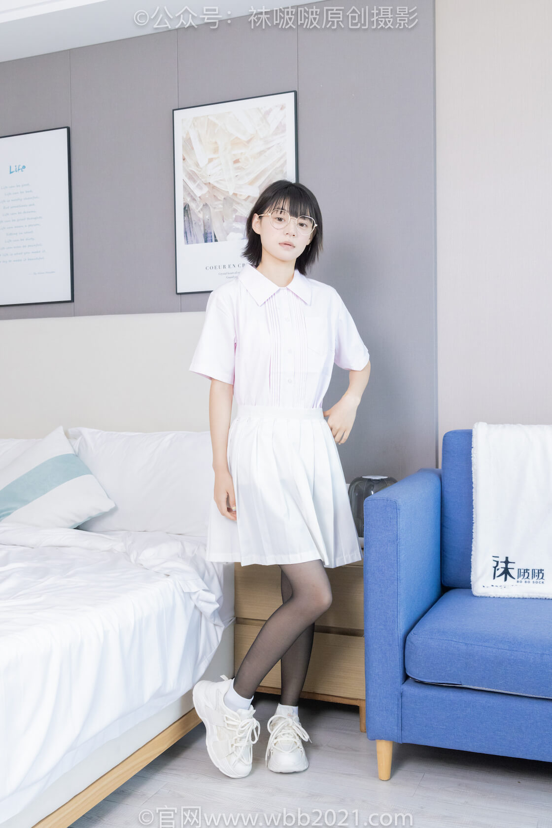 袜啵啵449期：糯米-运动鞋、白棉袜、黑丝（脚尖加固款）-虎绰