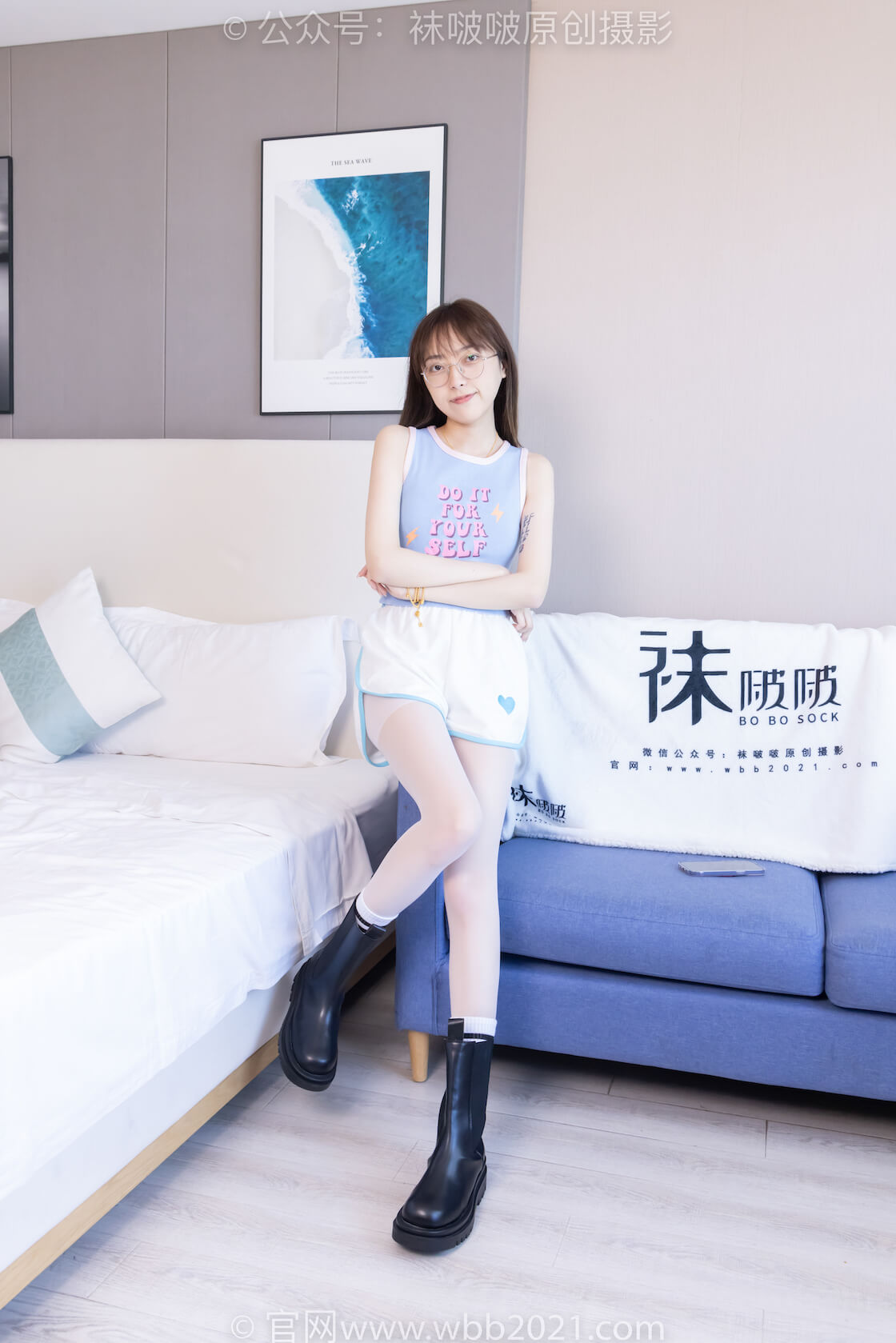 袜啵啵479期：稚予-短靴、长筒白棉袜、白丝（脚尖加固款）-虎绰