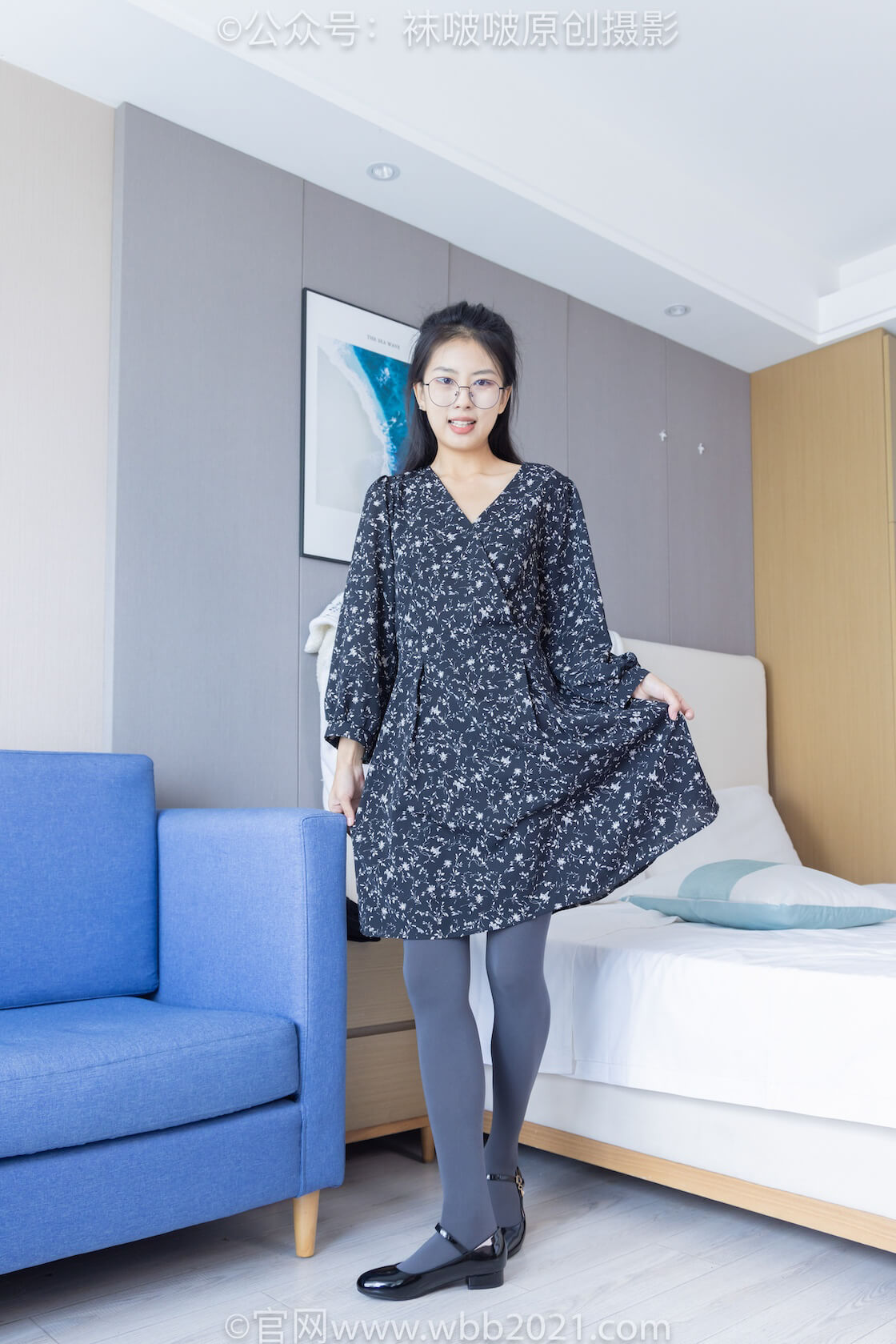 袜啵啵497期：奶油-低跟鞋、厚肉丝、厚灰丝-虎绰