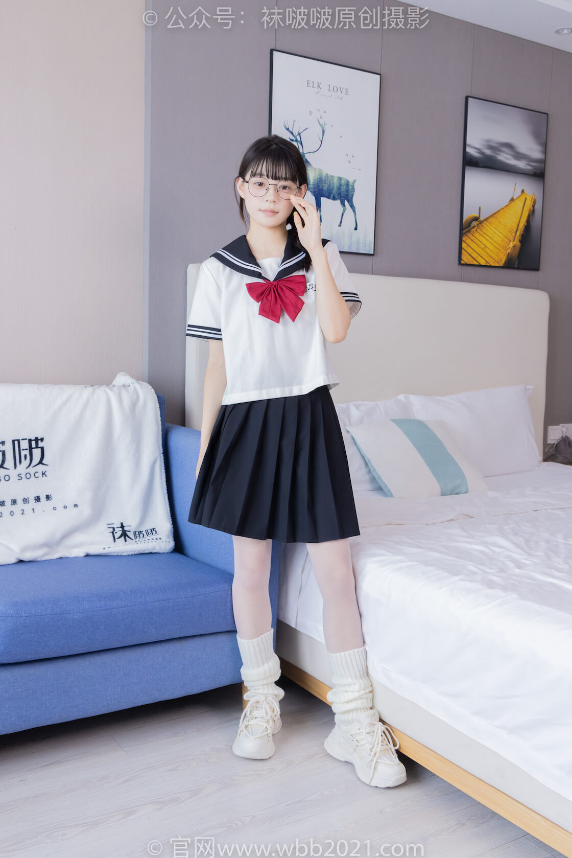 袜啵啵548期：糯米-运动鞋、堆堆袜套、薄白丝（脚尖加固款）、jk制服-虎绰