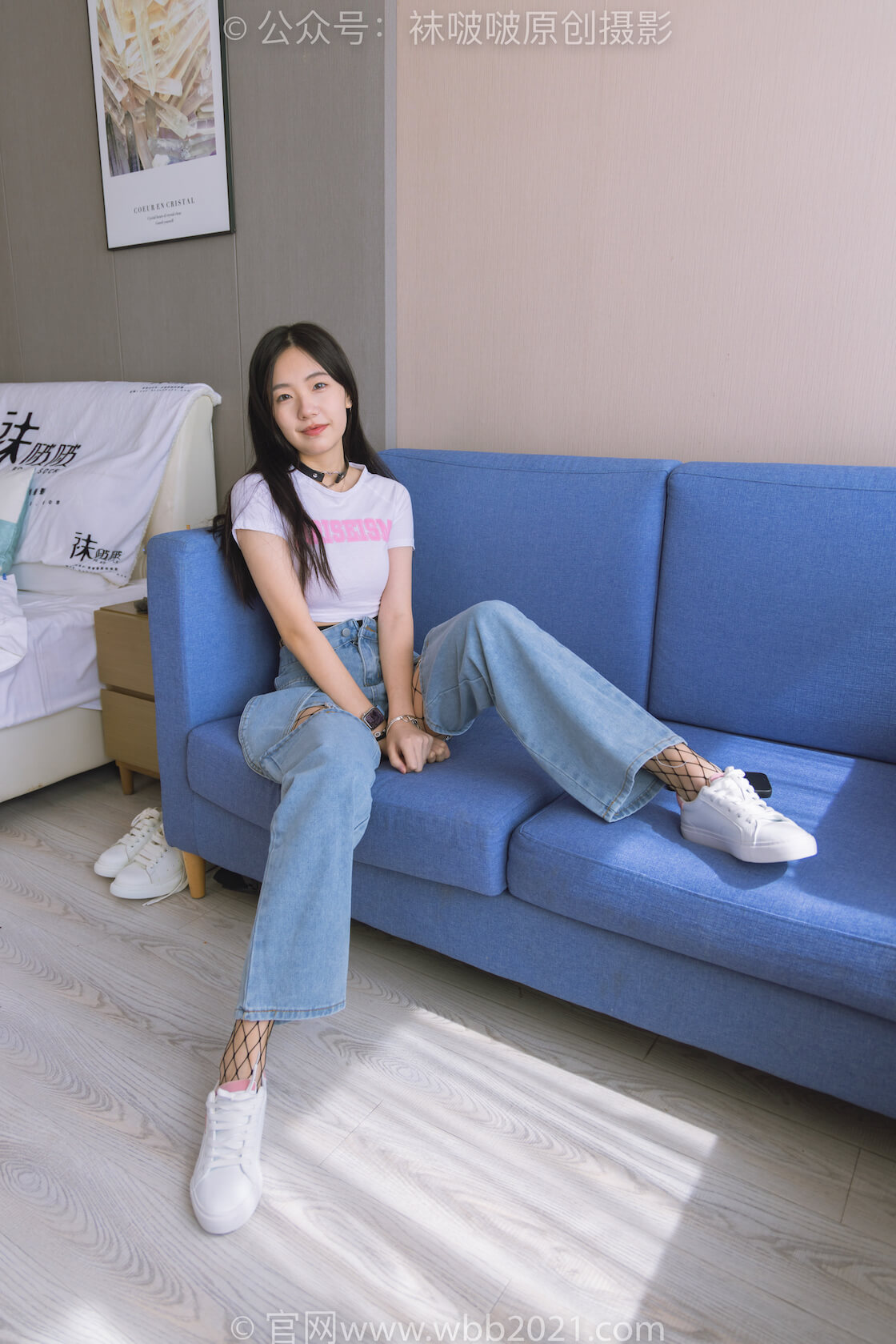 袜啵啵552期：小甜豆-两双板鞋、黑色网袜、白色网袜、裤里丝-虎绰