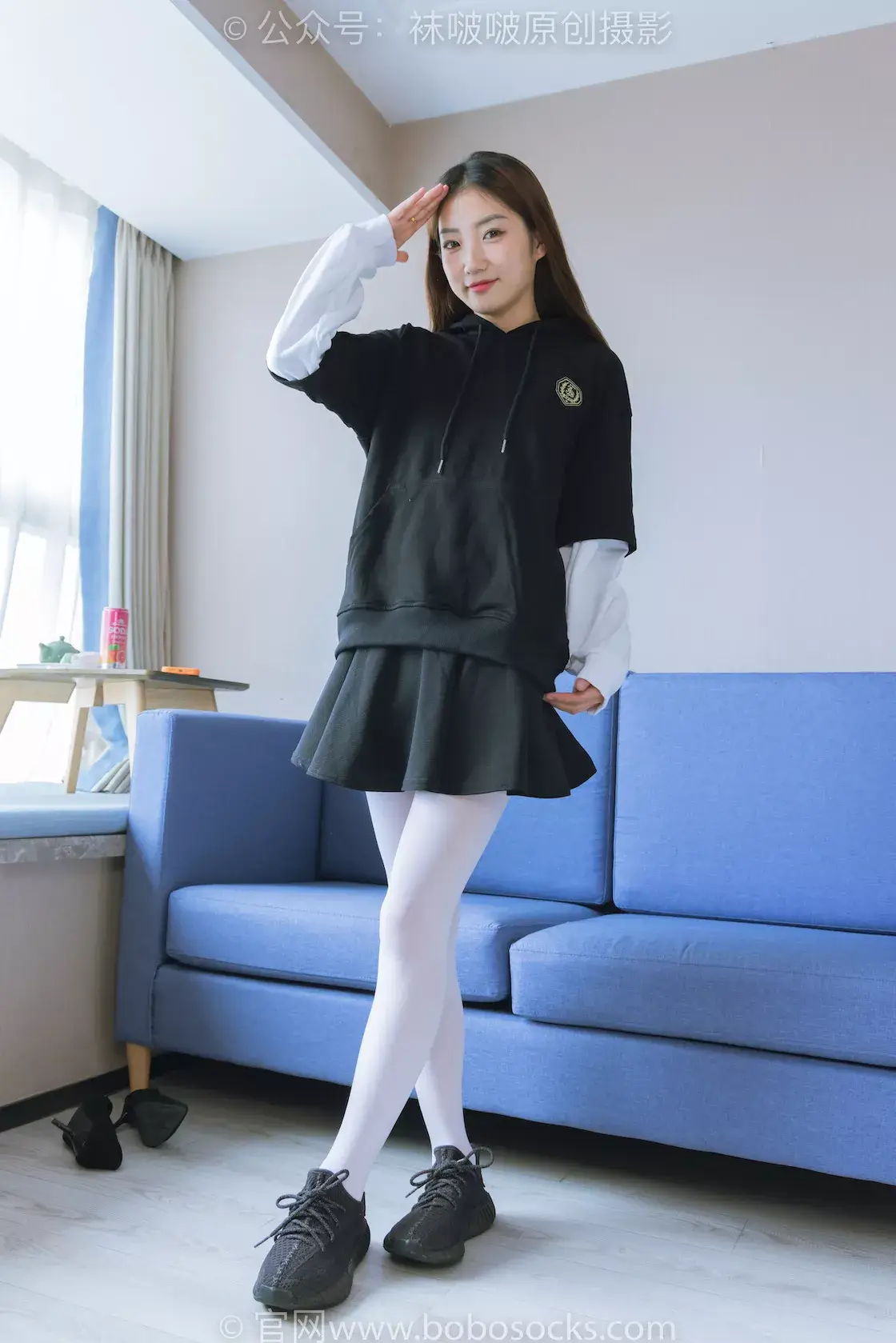 图片[3]-袜啵啵214期：小沫-黑色运动鞋、厚白丝-虎绰