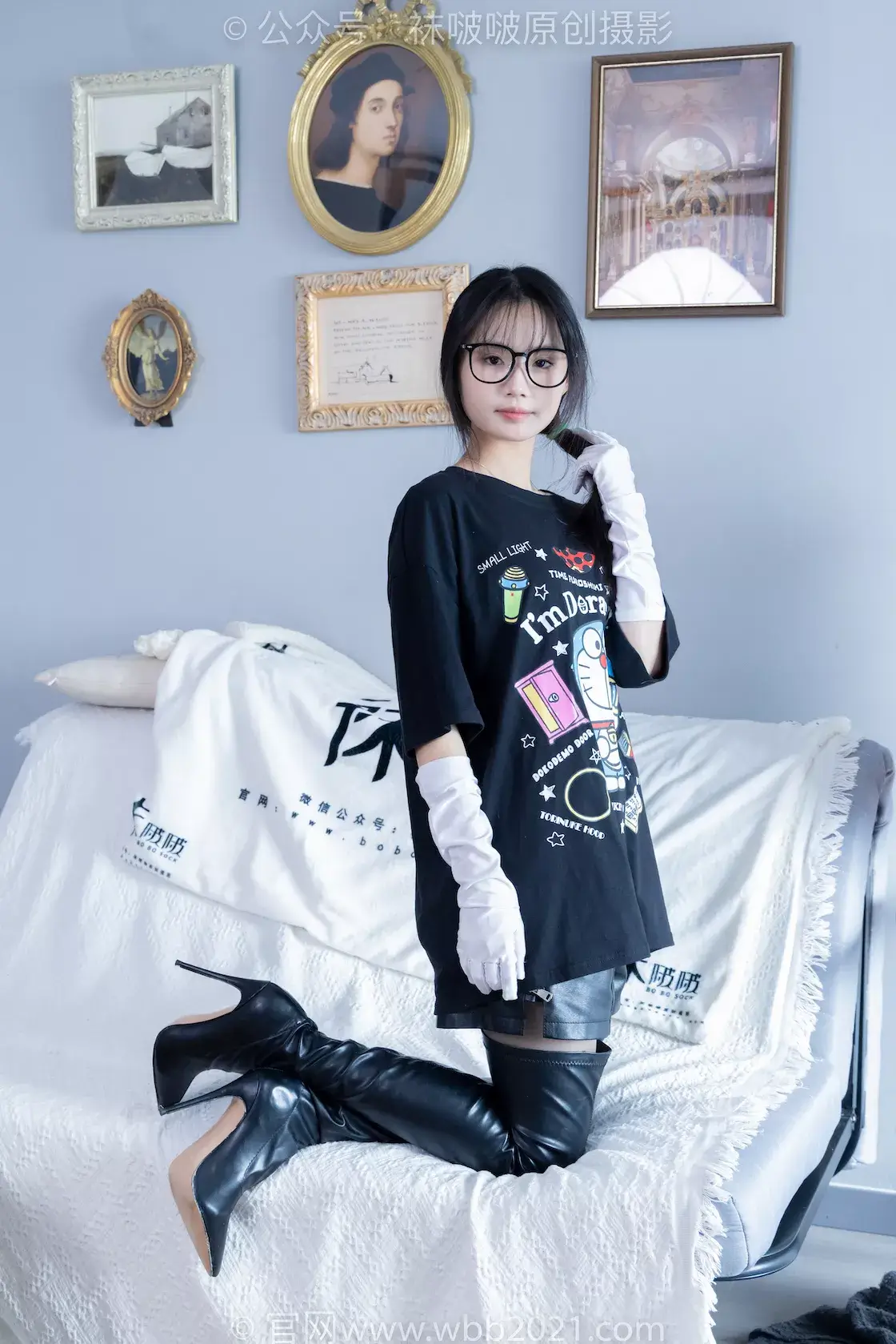 袜啵啵343期：甜甜圈-高跟长靴、黑丝打底（脚尖加固款）、肉丝（脚尖加固款）、（两双丝袜叠穿）-虎绰