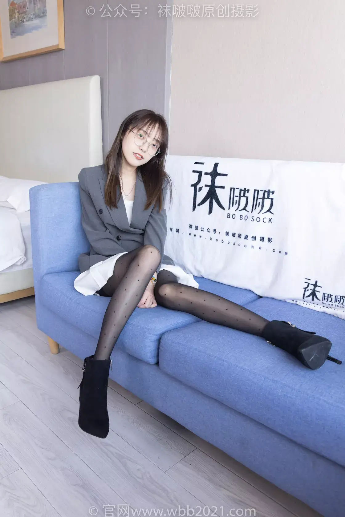 图片[5]-袜啵啵352期：稚予-短靴、波点黑丝（脚尖加固款）-虎绰