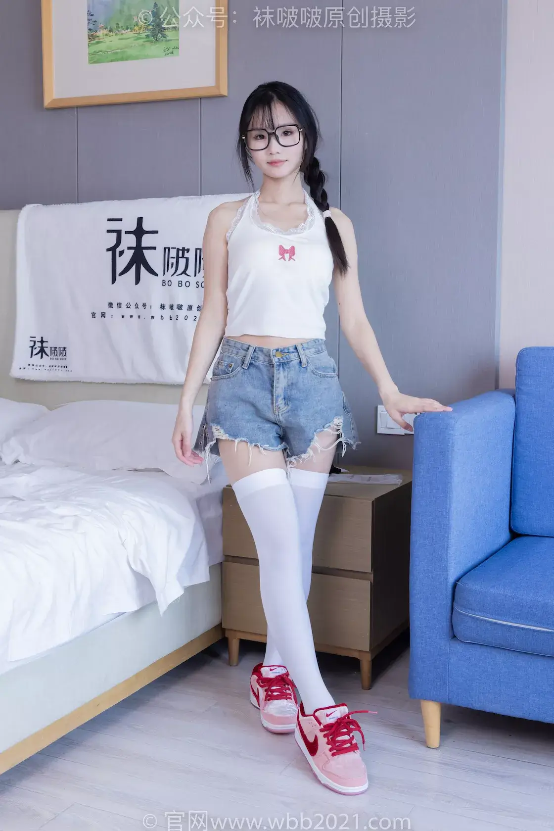 图片[2]-袜啵啵390期：甜甜圈-板鞋、厚黑丝大腿袜、厚白丝大腿袜-虎绰