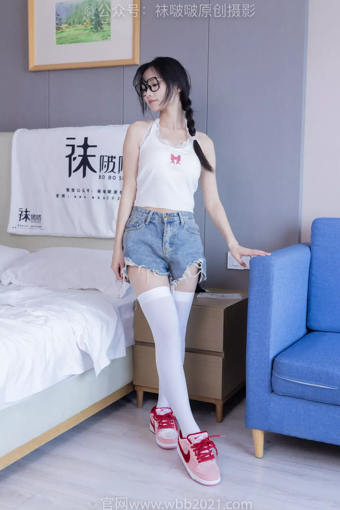 图片[5]-袜啵啵390期：甜甜圈-板鞋、厚黑丝大腿袜、厚白丝大腿袜-虎绰