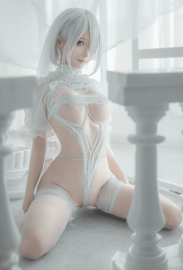 蠢沫沫 NO.147 2B-白婚纱-虎绰