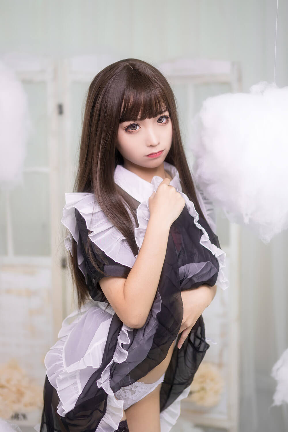 蠢沫沫 NO.012 短透明女仆-虎绰